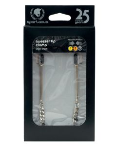 Spartacus Adjustable Tweezer Nipple Clamps w/Jewel Chain